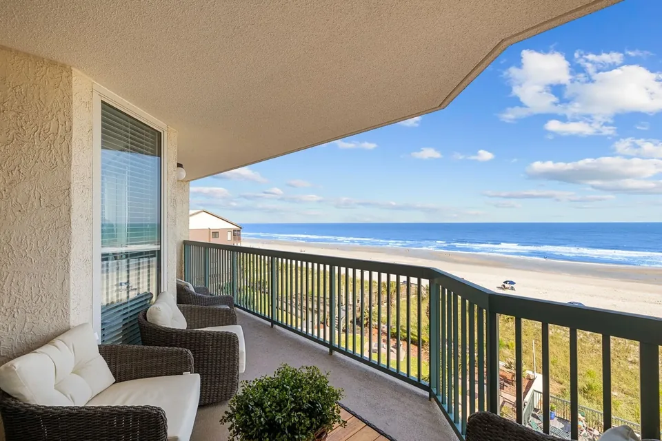 Grand Strand vacation rental balcony overlooking the beach